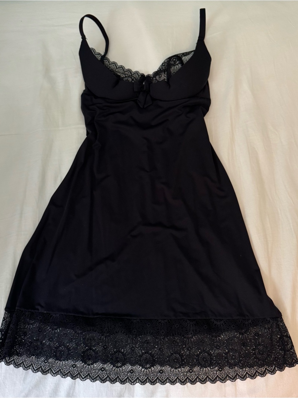 Cosabella Black Lace-Trim Mini Slip Dress